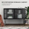 Modern Console Table with Fluted Glass Doors and Adjustable Shelf for Dining and Living Room Storage - 4 of 4