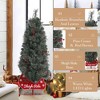 3/4.5FT Christmas Tree with 85 Lights & 8 Lighting Modes, Pre-Lit Artificial Christmas Tree with Red Berries & Sleigh Base - 4 of 4