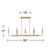Possini Euro Design Kime Gold Linear Pendant Chandelier 50" Wide Modern 8-Light Fixture for Dining Room House Foyer Kitchen Island Entryway Bedroom - 4 of 4