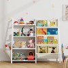 FONTOI Metal/Wood Kids Bookshelf, 3/4 Tier Toddler Bookshelf and Toy Storage Organizer for Kids Room, Bedroom, Living Room, Playroom and Nursery - 2 of 4