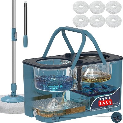 Deep Cleaning Pro: Gen 1 Spin Mop with Chamber Water System - Prevents Cross-Contamination, Heavy-Duty 2-Gal Setup for Large Spaces