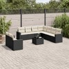 vidaXL 10 Piece Patio Sofa Set with Cushions Black and Cream - With Table - 2 of 4