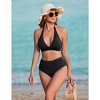 AI'MAGE Women's High Waisted Bikini Set Mesh Tummy Control Bathing Suits 2 Piece Halter V Neck Swimsuits for Women 2025 - 3 of 3