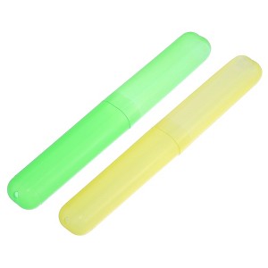Unique Bargains Lightweight Plastic Travel Toothbrush Case 7.48"x1.06" 2 Pcs - 1 of 4