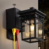 C Cattleya 9.75in Matte Black Dusk to Dawn Outdoor Wall Lantern Sconce with Built-in GFCI Outlet - 2 of 4