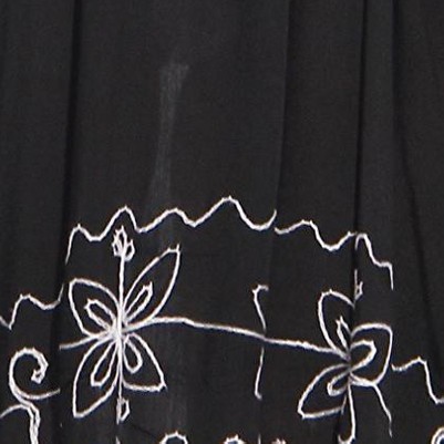 black with white embroidery