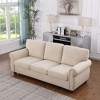 Sofa,the sofa is perfect for small spaces, apartments, or modern living rooms,Chenille,Beige - 2 of 4