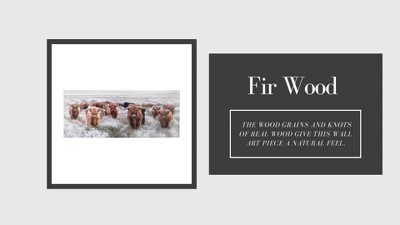 Highland Herd Photographic Print on Planked Fir Wood Wall Art