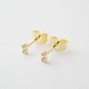 Mini Double Crystal Stud Earrings in Gold, Silver, Rose Gold - Honeycat - image 4 of 4