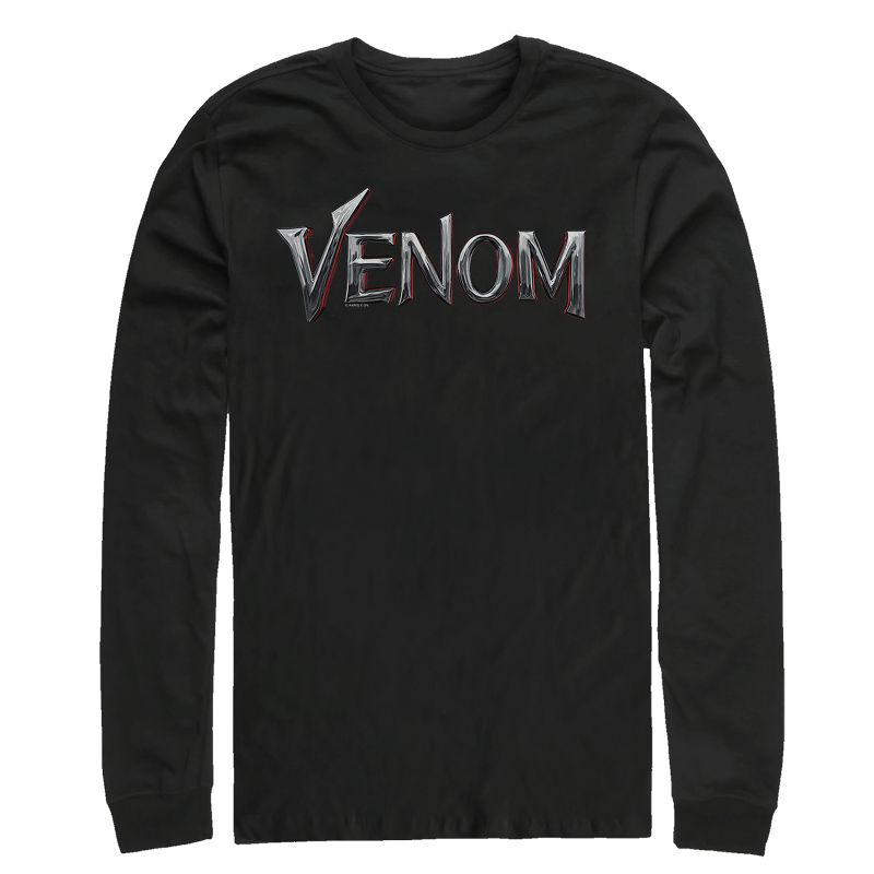 Men's Marvel Venom Film Metallic Logo Long Sleeve Shirt, 1 of 4