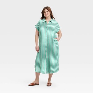 Women's Gauze Button-Front Maxi Shirtdress - Universal Thread™ - 1 of 3