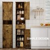 GlasFlength Decorative Storage Cabinets 69" H Tall Bathroom Storage Cabinet with 2 Barn Doors and 1 Drawer, Brown, 16.34"*7.09"*48.03" - 4 of 4