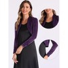 INSPIRE CHIC Women's Glitter Evening Open Front Long Sleeves Elegant Sheer Bolero Shrug - 2 of 4
