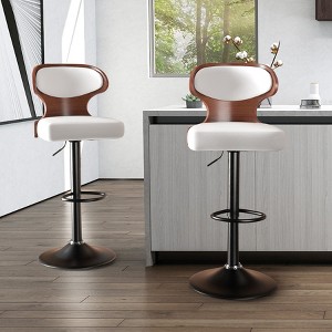 MOONMISS Bar Stools Set of 2 adjustable height and 360 Degree Swivel with Footrest for Bar, Kitchen, Dining Room - 1 of 4