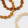 Beaded Stretch Bracelet Set 3pc - A New Day™ Brown/Ivory - 4 of 4
