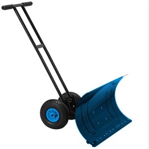 Metal Snow Shovel, 30" Heavy-Duty Snow Pusher with Wheels and Adjustable Handle, Suitable for Driveways, Doorways, and Sidewalks - 1 of 4