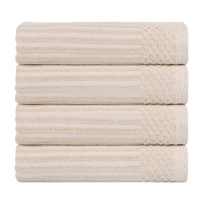 Modern Ribbed Cotton  Assorted Towel Set by Blue Nile Mills