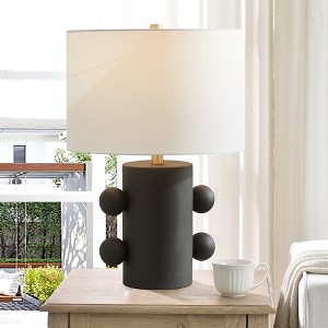Hudson and Canal Tall Ceramic Table Lamp with Fabric Shade - 1 of 4