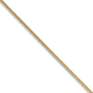 Black Bow Jewelry 1.2mm 14k Yellow Gold Round Snake Chain Necklace - 1 of 4