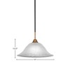 Toltec Lighting Paramount 1 - Light Pendant in  Matte Black/Brass with 16" White Marble  Shade - 2 of 2