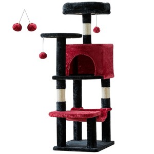 JIONJOY 44-Inch Cat Tower with Large Condo & Climbing Ladder, 3 Perches & 2 Condos - 1 of 4
