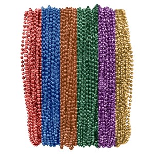 Mardi Gras Beads 33 inch 7mm, 6 Dozen, 72 Necklaces - 1 of 4