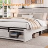KWPZQEB Farmhouse Queen/Full Size Bed Frame with with Pet Bed, Wood Platform Bed Frame with LED Light & Barn Door Design, No Box Spring Needed - 3 of 4