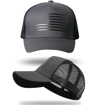 Nertpow American Flag Trucker Hat Baseball Cap Snapback Fitted Hats for Men Women Snap Closure Design Breathable Mesh Side Durable