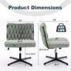 DOMETOUR Armless Office Chair no Wheels Swivel Desk Chair, Height Adjustable for Living Room - 2 of 4