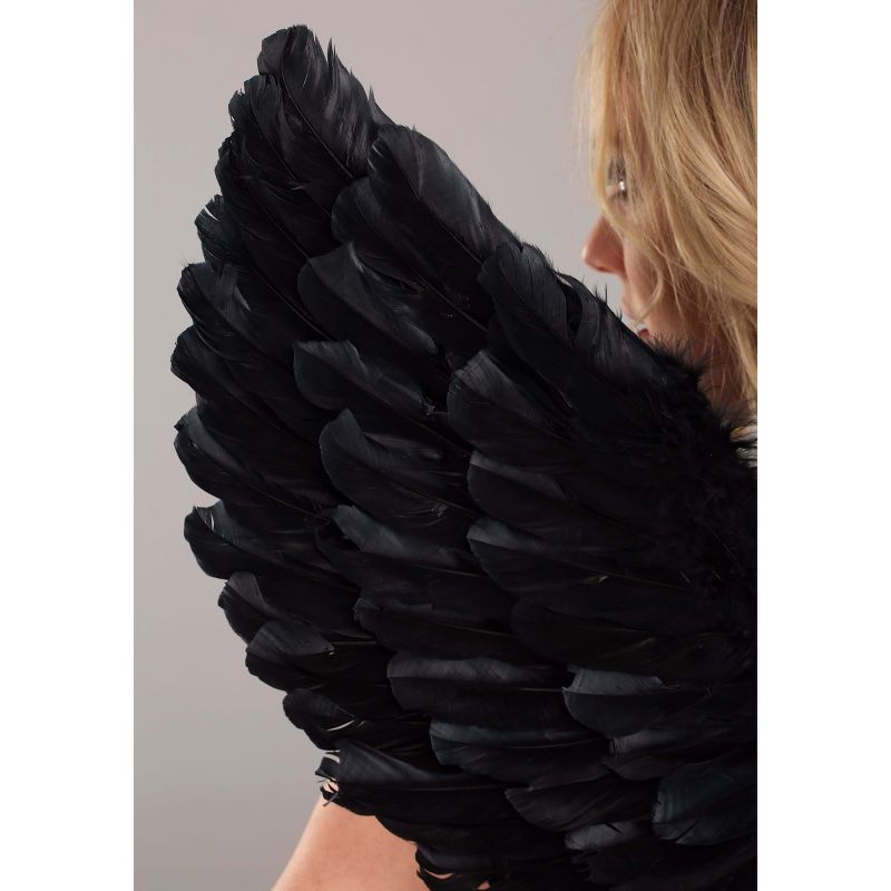 HalloweenCostumes.com  Women Women's Fallen Dark Angel Wings, Black, 2 of 5