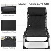 74'' Padded Folding Chaise Lounge Chair, Outdoor 6-Level Reclining Camping Tanning Chair with Headrest - 3 of 4
