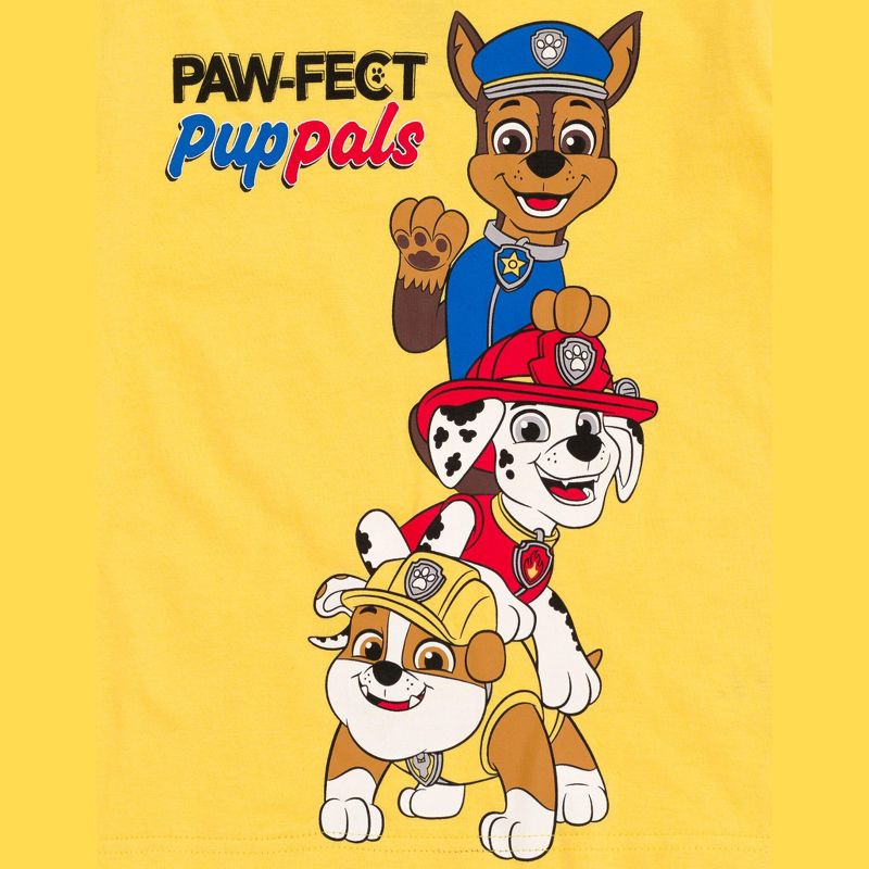 Paw Patrol Chase Marshall Rubble Pullover T-Shirt and Mesh Shorts Outfit Set Toddler to Big Kid, 4 of 8