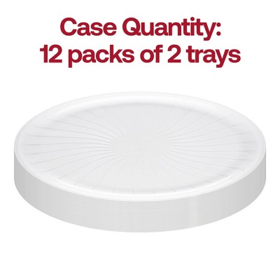16" Clear Pavilion Round Disposable Plastic Serving Trays
