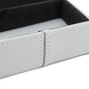 Juvale Set of 2 Faux Leather Valet Tray for Men, Customizable Catch All Trays for Keys, Wallet, Watch, Nightstand Drawer Organizer, 2 Shapes, Gray - 3 of 4