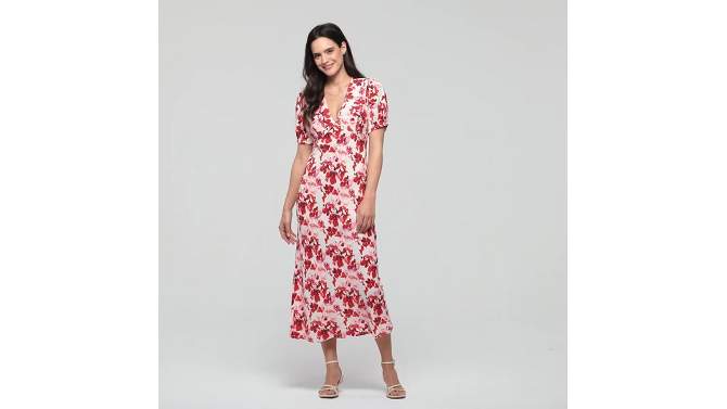  Women's Crepe Puff Short Sleeve Midi Dress - A New Day™, 2 of 12, play video