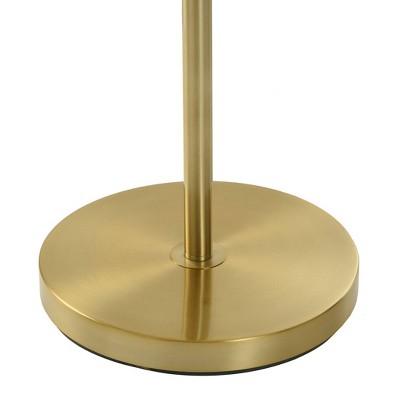 Reagan Antique Brass Adjustable Floor Lamp with Ribbed Glass Shade