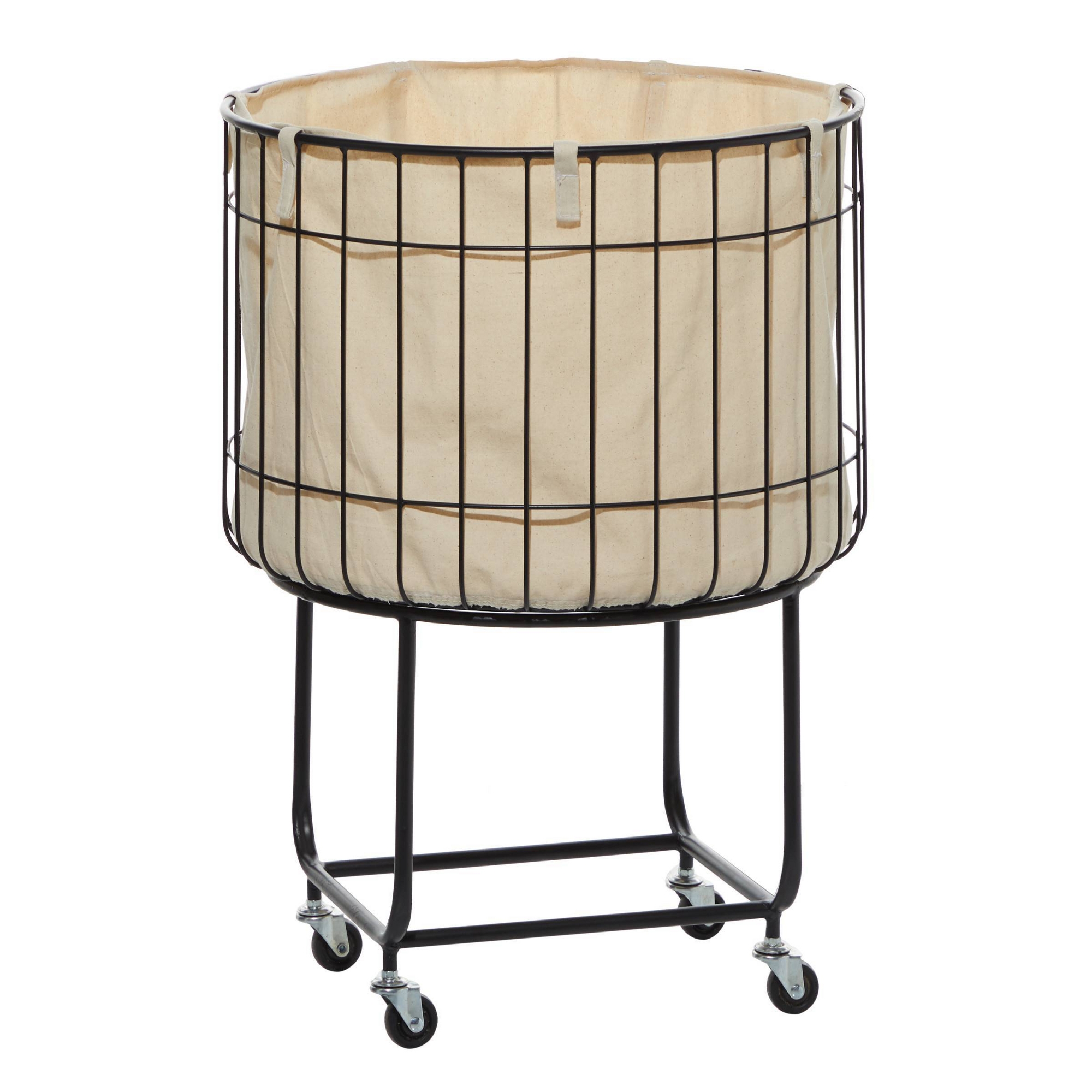 25.75''x19.25'' Contemporary Metal Storage Cart Off White - Olivia & May