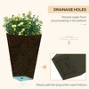 Gulches Set of 3 - 28 Tall Faux Wood Taper Planters with Drainage Holes - Dark Brown for Indoor/Outdoor Use - 3 of 4