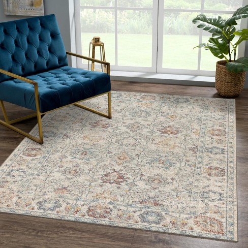 Luxe Weavers Vintage Style Floral Area Rug, Beige, 8x10 : Target