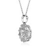 Guili Cubic Zirconia Sterling Silver Rhodium Plated Pendant, Designed to Add a Gleaming Touch of Glamour to Your Day and Evening Looks - 3 of 3