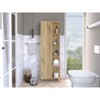 Akoasm Mirror Linen Bathroom Medicine Storage Cabinet With Interior & External Shelves-Light Oak - 3 of 4