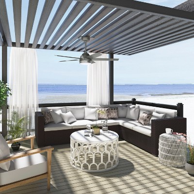 Skyflow 52" Matte Silver 5-Blade Ceiling Fan with LED Light and Remote