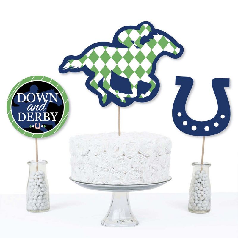 Big Dot of Happiness Kentucky Horse Derby - Horse Race Party Centerpiece Sticks - Table Toppers - Set of 15, 3 of 8