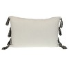 HomeRoots 14" X 20" Beige and Black Southwestern Cotton Throw Pillow With Tassels - 4 of 4