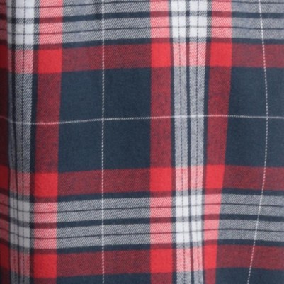 navy red plaid 100% cotton flannel