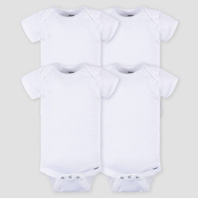 Gerber Baby 4pk Short Sleeve Onesies - White Newborn