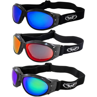 3 Pairs of Global Vision Eyewear Eliminator Safety Motorcycle Goggles