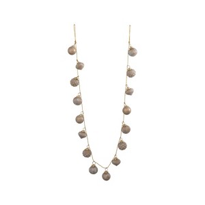 Storied Home Embossed Mercury Glass Ball Ornament Garland, Marbled Taupe - 1 of 2