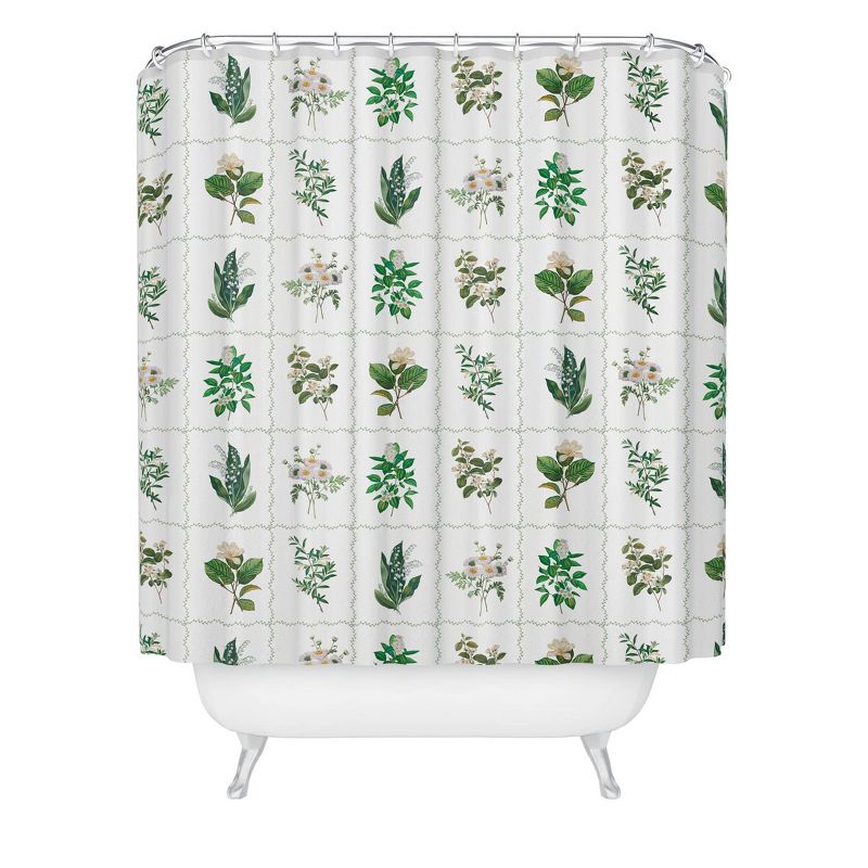 Evanjelina and Co Botanical Collection Shower Curtain Green - Deny Designs, 1 of 4