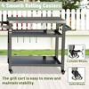 DOMETOUR 3-Shelf Outdoor Grill Cart with Wheels, Stainless Steel Tabletop, Grill Stand for Blackstone Griddle, Pizza Oven & Food Prep Table - 3 of 4